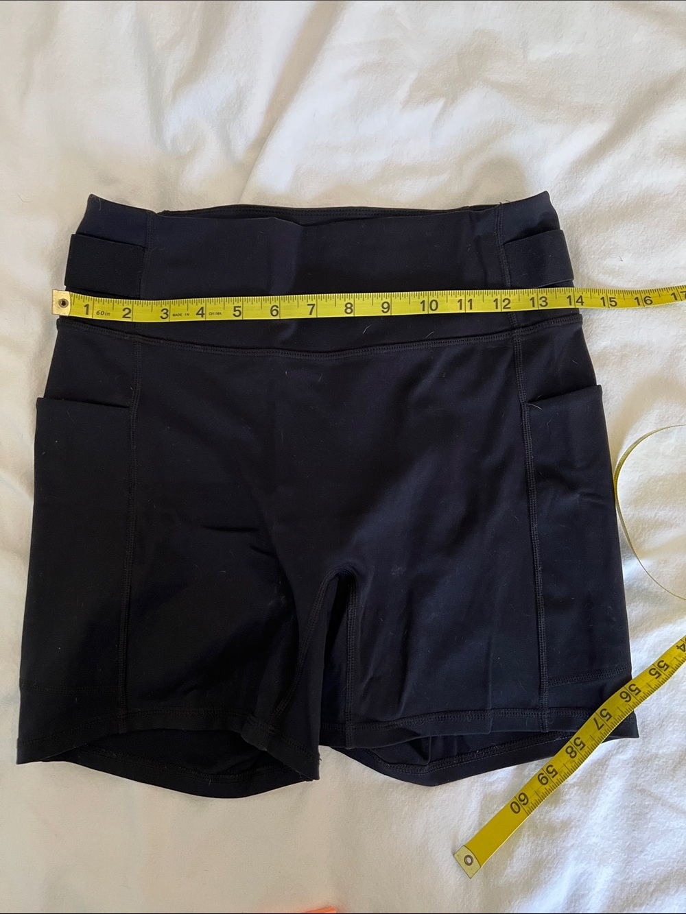 Fabletics Black High-Waist Pocket Active Shorts M